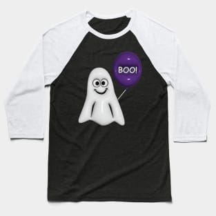 Boy Ghost with Purple Balloon Baseball T-Shirt